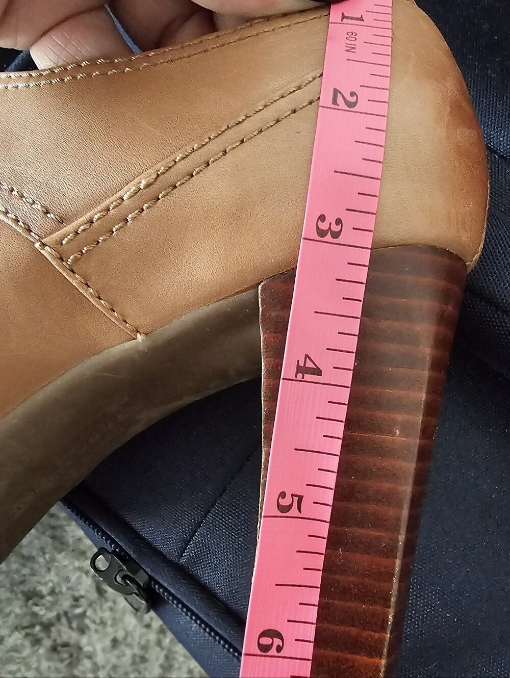 Franco Sarto Tan Lace-Up Stacked Heel Oxfords - Picture 7 of 7